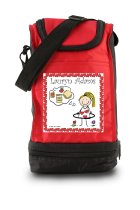 Insulated Lunch Sack with velcro or zippered top closure.